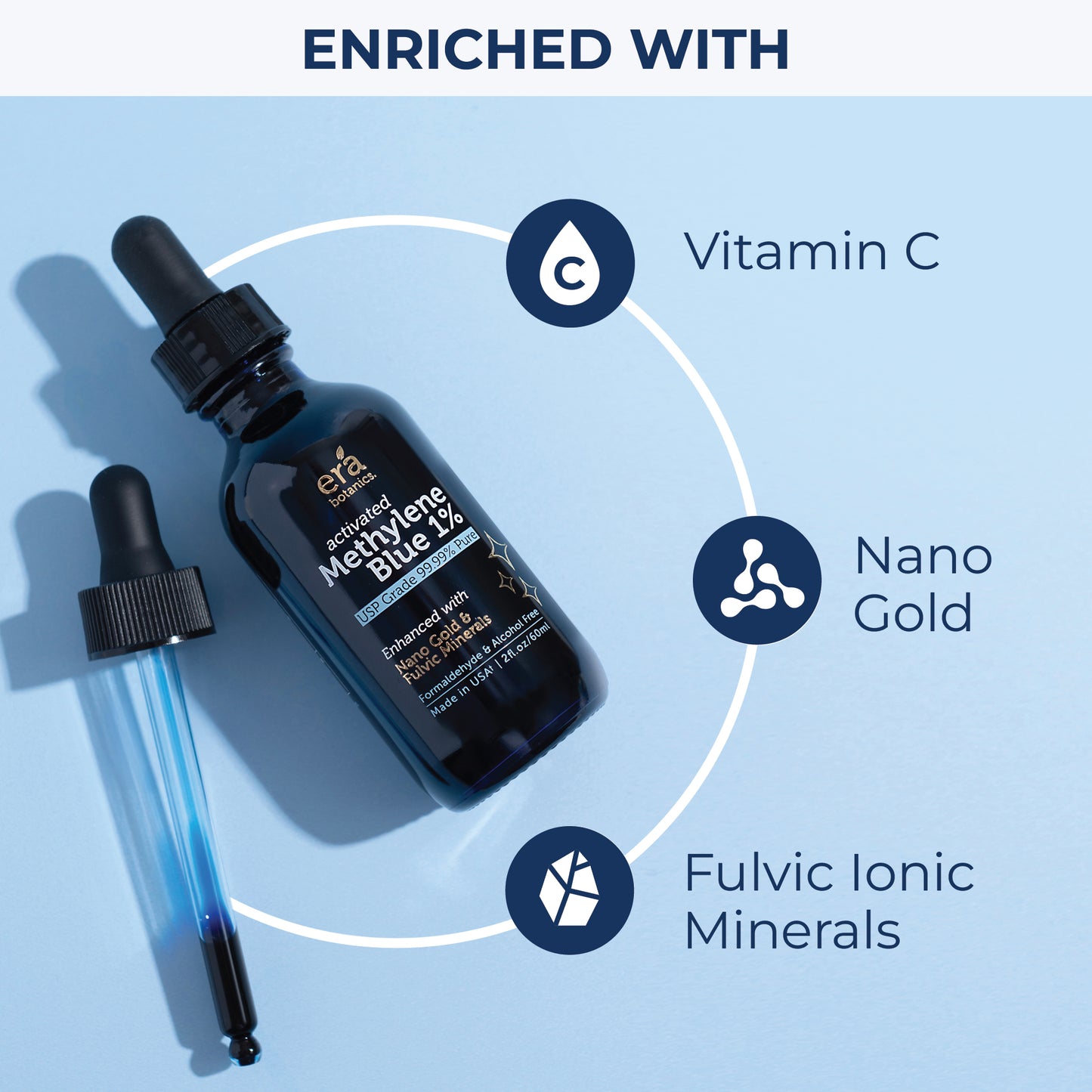 Methylene Blue With Vitamin C, Nano Gold, Fulvic Minerals